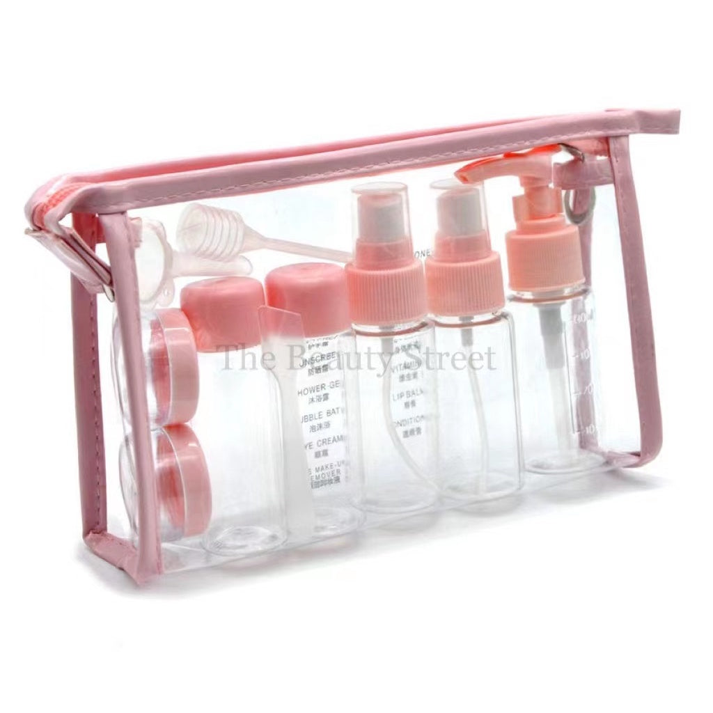Travel Bottles Kit Leak Proof Portable Toiletry Containers Set, Clear for Lotion, Shampoo, Cream, Soap, Set of 7