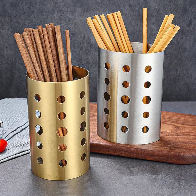 Gold Stainless Steel Kitchen Utensil Holder