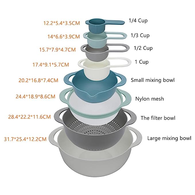 Nesting Bowls 8 Piece Mixing Bowl Set