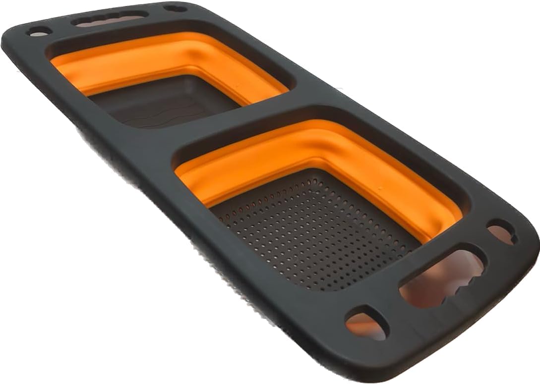 Double Compartment Foldable Silicone Drain Basket