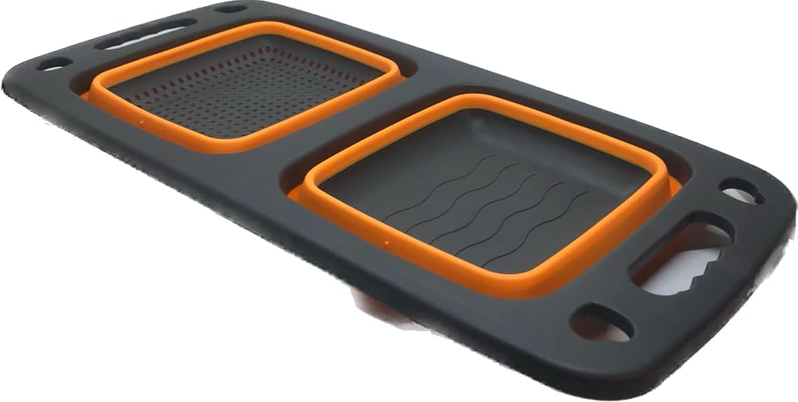 Double Compartment Foldable Silicone Drain Basket