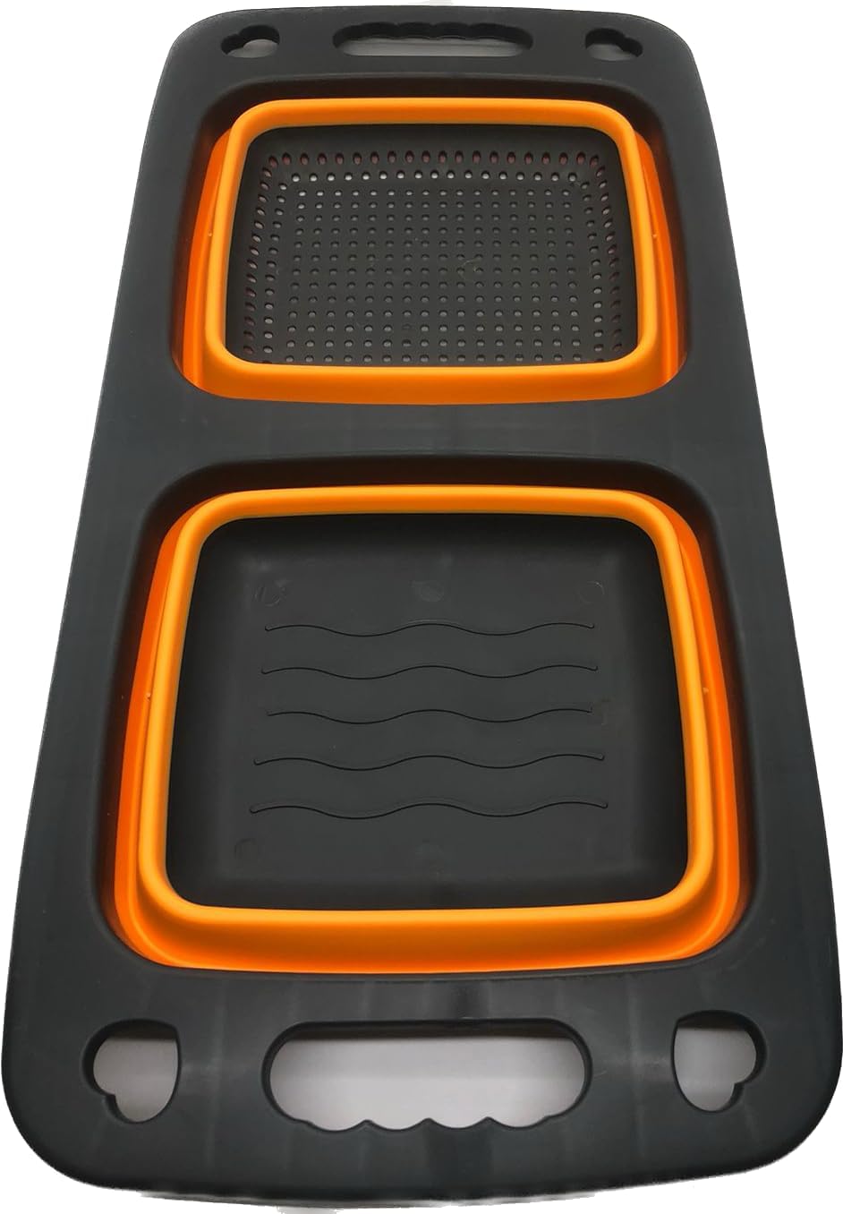 Double Compartment Foldable Silicone Drain Basket
