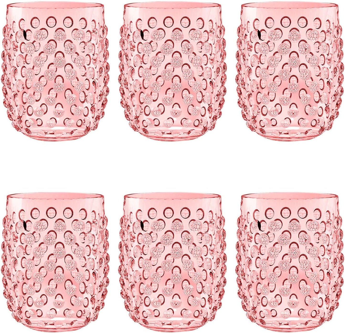 Set of 6 Hobnail Premium Glass Drinkware