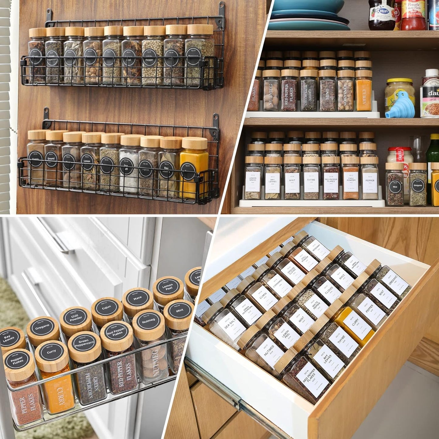 Set of 24 Spice Jars with Labels