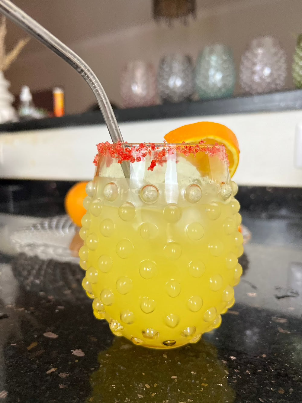 Set of 6 Hobnail Premium Glass Drinkware