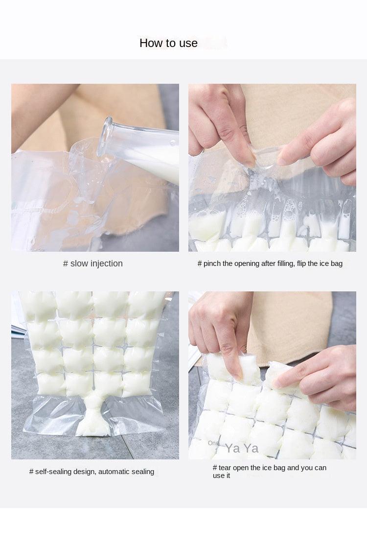Disposable Self-Sealing Plastic Ice Cube Tray Bags