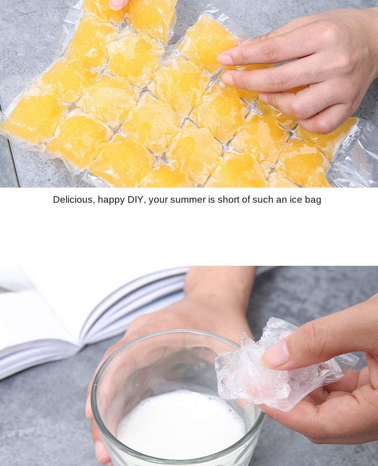 Disposable Self-Sealing Plastic Ice Cube Tray Bags