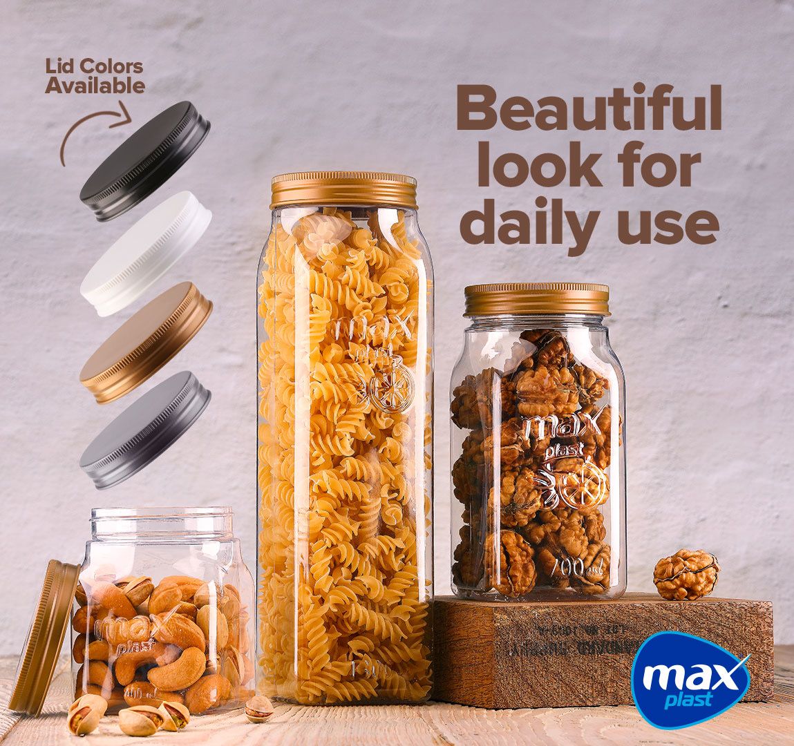 Max Plast Plastic Jars Set of 7