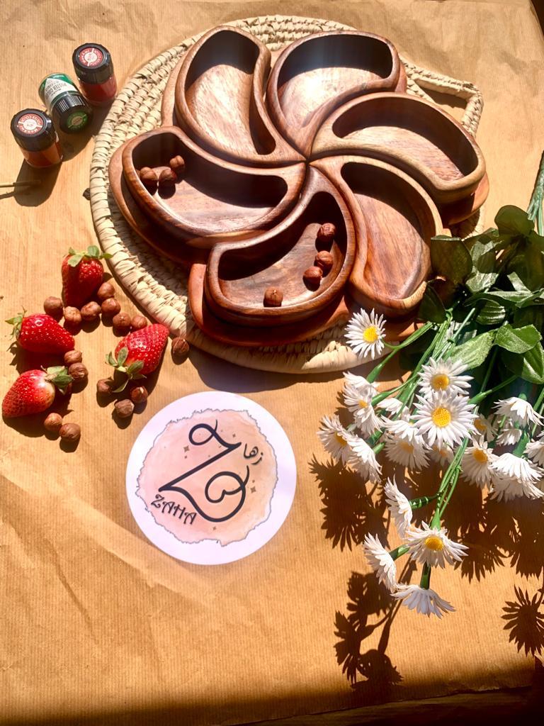 Flower Wooden Nut Tray
