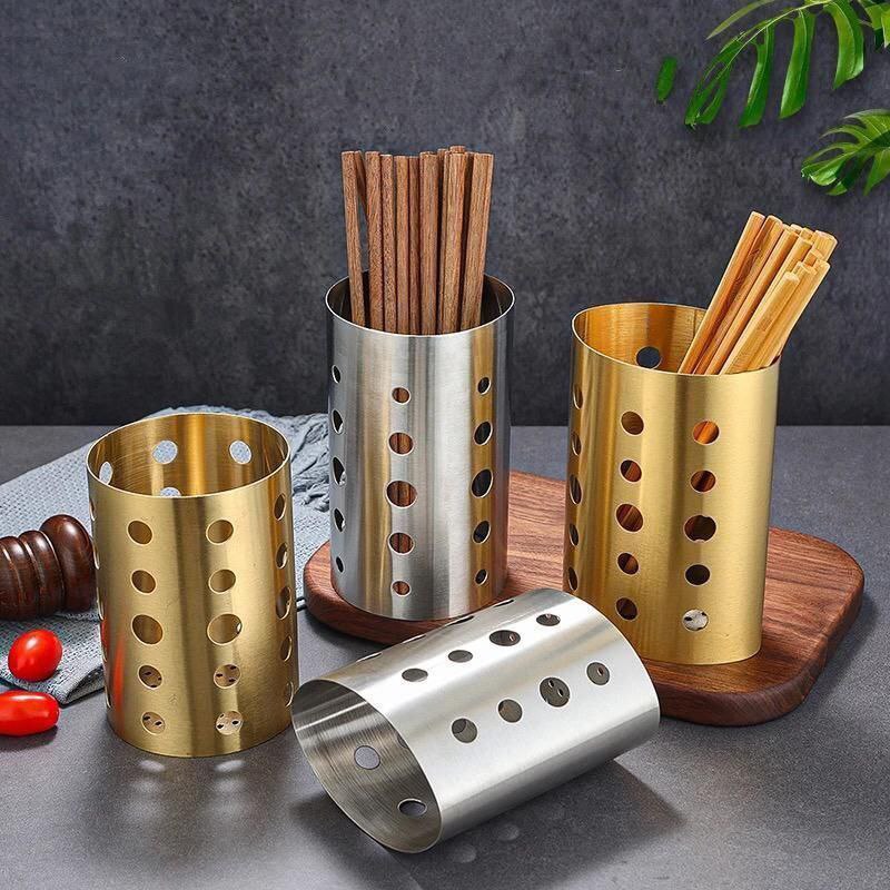 Gold Stainless Steel Kitchen Utensil Holder