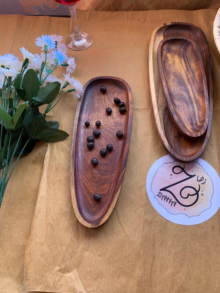 Set of 3 Wooden Serving Plates