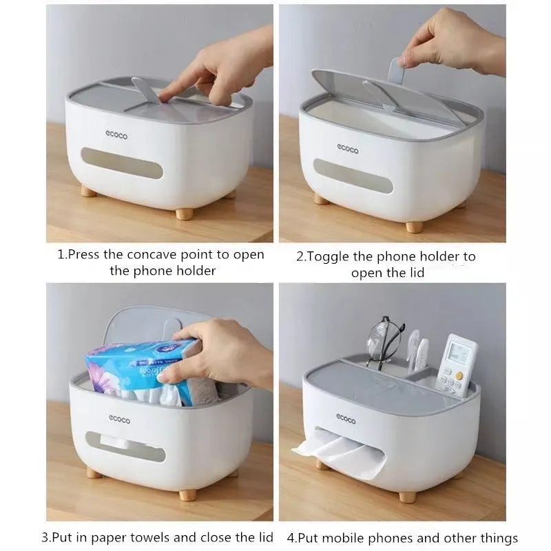 Ecoco Tissue Box and Utensil Holder