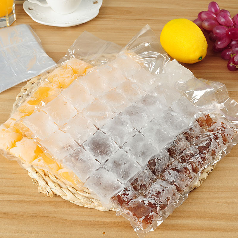 Disposable Self-Sealing Plastic Ice Cube Tray Bags