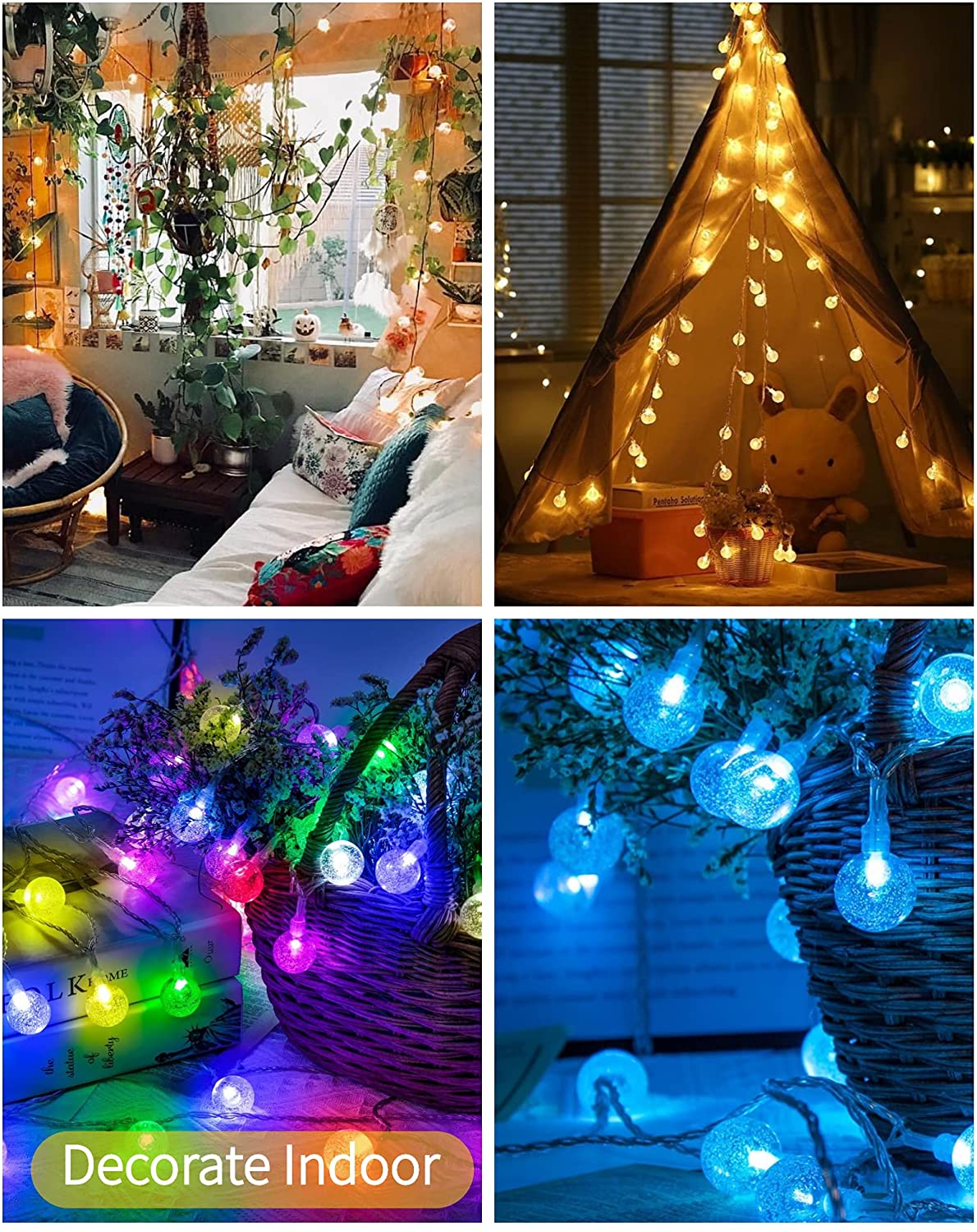 Color Changing Lights 20 Bulbs Multicolor Crystal Balls