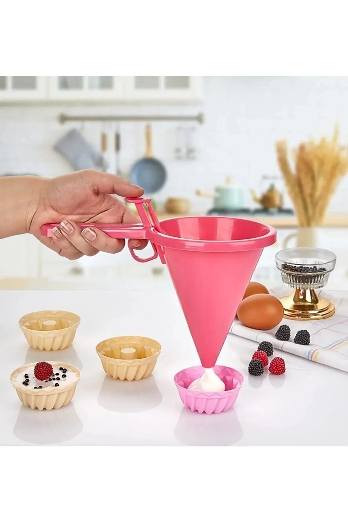 Multi-Purpose Dough Dispenser Funnel and Measuring Cup