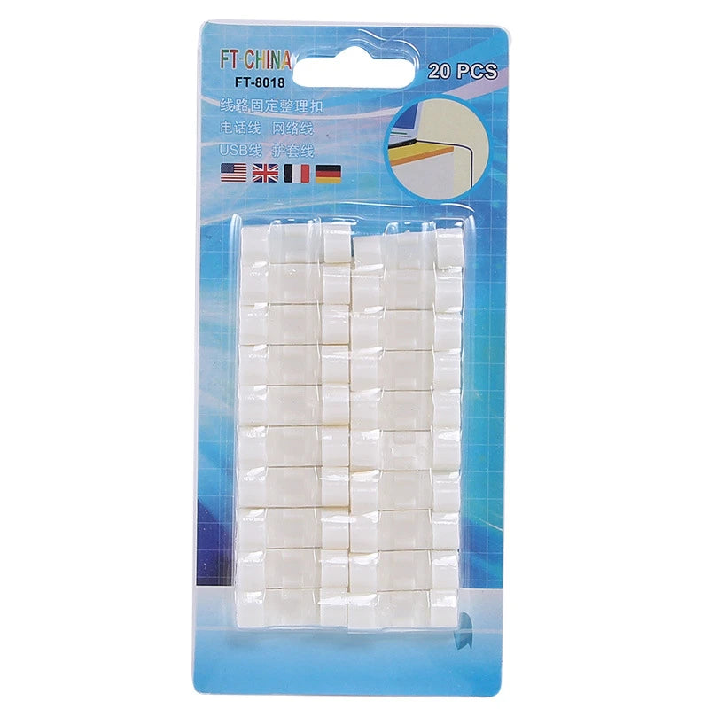 20 Pcs Self-Adhesive Cable Clips 