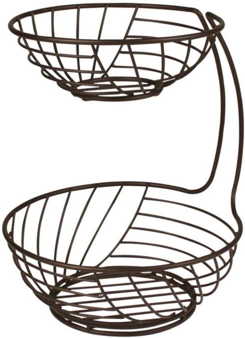 Cast iron Wire Two Tier Fruit Basket Stand