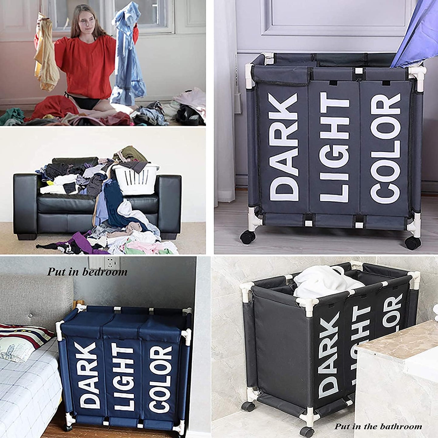 Dark, Light and Color Laundry Basket