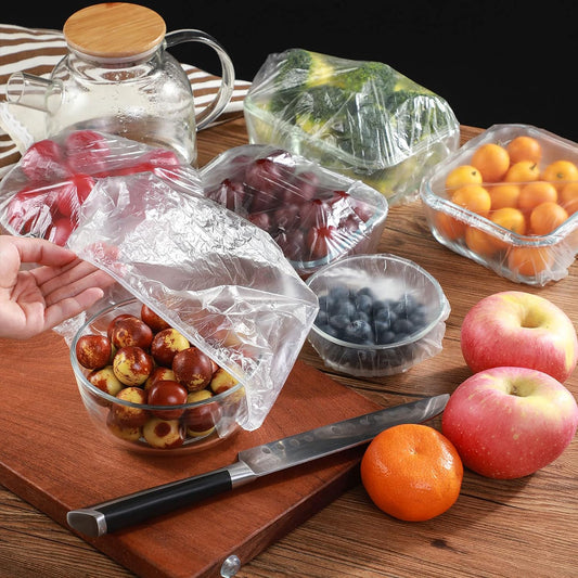 100PCS Fresh Keeping Bags,Elastic Plastic Food Storage Covers