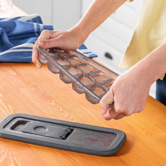 Titiz Ice Cube Tray (Lid with Silicone Frame) - Covered Ice Cube Tray with Removable Cover