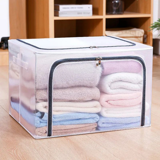 BIG Waterproof Transparent Clear Steel Collapsible Folding Storage Box