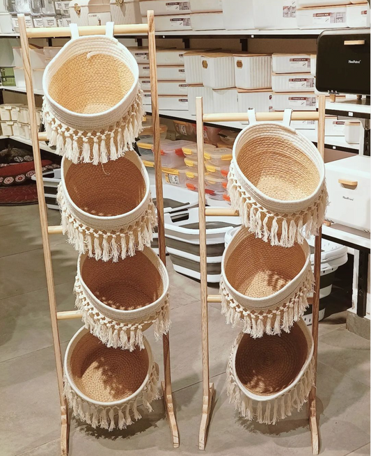 4 Tier Multi Purpose Wooden Basket