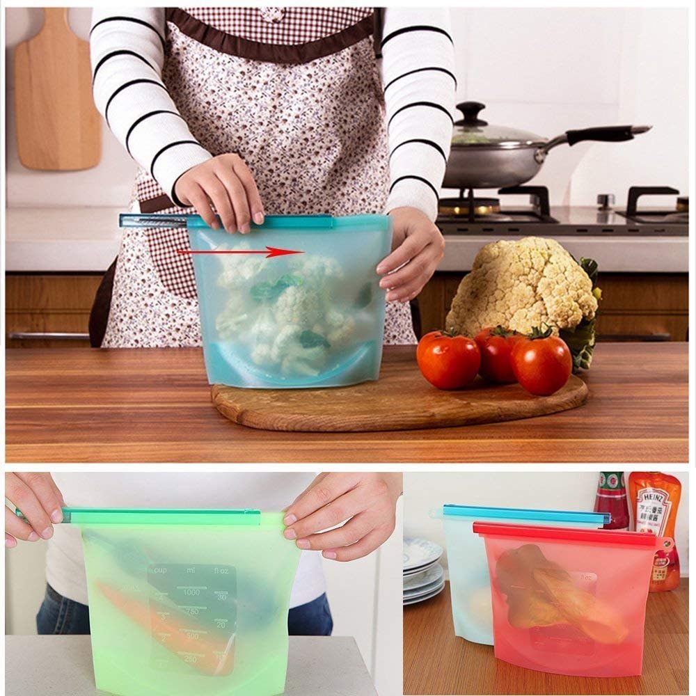 Reusable Silicone Food Storage Bags (1 Litre)