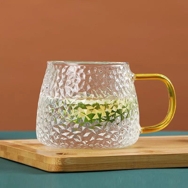 Glass Mug with Golden Handle